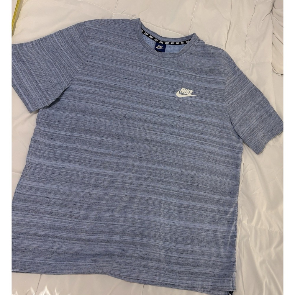 Nike Men’s XL Blue Heathered Athletic Training T-Shirt Lightweight Mesh Swoosh